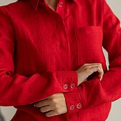 Одежда handmade. Livemaster - original item Women`s shirt Sasha red. Handmade.