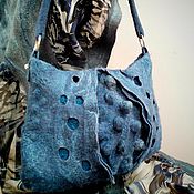 Сумки и аксессуары handmade. Livemaster - original item Shoulder Bag: Felted Jeans bag. Handmade.