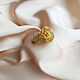 Golden Braided Sun Flower Ring, frivolite Ring. Rings. moonlace. My Livemaster. Фото №4
