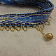 Headband, acelia-blue with a gold woven on the plates, Belts and ribbons, Sestroretsk,  Фото №1