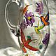 Jug "Hummingbirds and Orchids". Pitchers. stained glass painting from xsanf. Online shopping on My Livemaster.  Фото №2