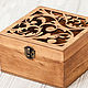 Jewelry box for rings carved brown Monarch, Caskets for rings, Kursk,  Фото №1