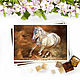Postcard white horse Elf, Cards, Yoshkar-Ola,  Фото №1