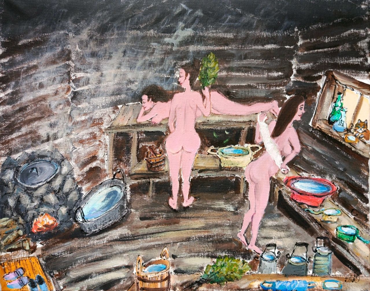 девки в бане 