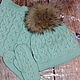 Knit kit. Knitted set of mint color, Headwear Sets, Stupino,  Фото №1