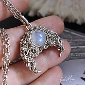 Украшения handmade. Livemaster - original item Moonstone pendant, moonlight melchior 