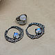 Order Silver earrings 'Taurg' with moon stones. Unusual Gemstone Jewelry. Livemaster. . Congo earrings Фото №3