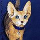 Embroidered picture of the 'Golden Sphinx' hand embroidery. Pictures. Pledy iz naturalnoj pryazhi Cosy Home. My Livemaster. Фото №4