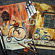 Painting: painting watercolor pastel city landscape BICYCLE STORIES, Pictures, Moscow,  Фото №1