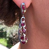 Украшения handmade. Livemaster - original item Earrings with natural rubies. Handmade.