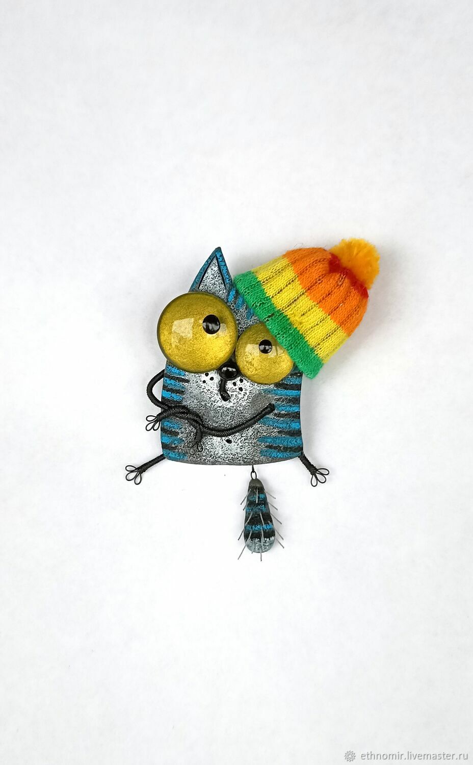 Brooch cat 'Again these hats...', Brooches, Irbit,  Фото №1