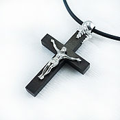 Украшения handmade. Livemaster - original item Cross made of Wenge wood and Silver. Handmade.