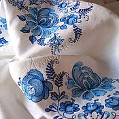 Синий Махровый халат с вышивкой Гитара-Ударные 15327