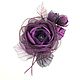 Plum Waltz. Brooch with handmade flowers from fabric. BOUQUET. Brooches. ms. Decorator. Online shopping on My Livemaster.  Фото №2