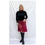 Одежда handmade. Livemaster - original item Skirts: wool skirt Cherry color. Handmade.