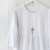 Одежда handmade. Livemaster - original item White boho blouse made of 100% linen. Handmade.