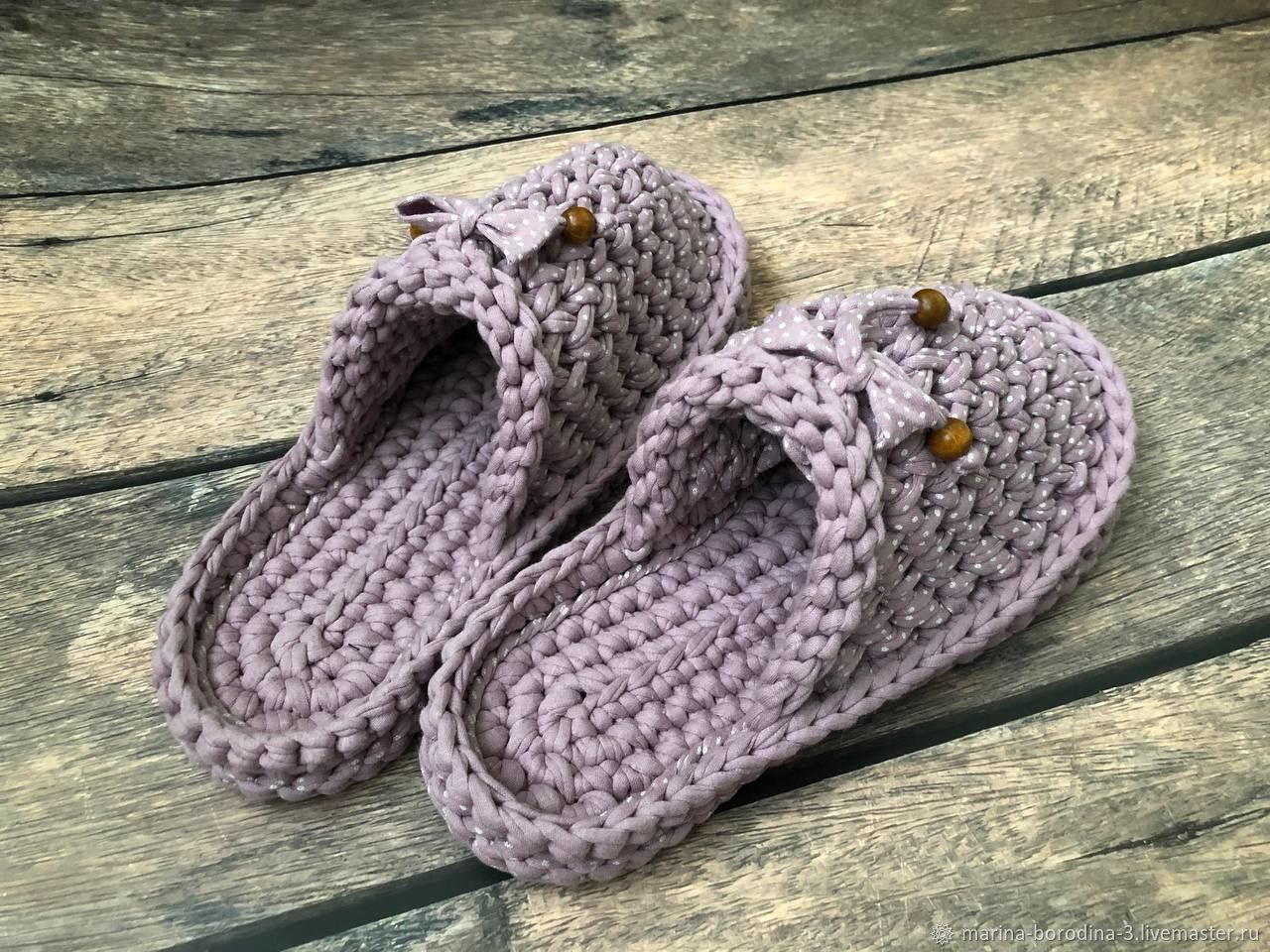 Тапочки домашние (для женщин) на резиновой подошве. Верх тапо в ...