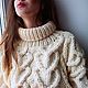 Jerseys: Women's knitted sweater Heart in the color Milk oversize. Sweaters. Kardigan sviter - женский вязаный свитер кардиган оверсайз. My Livemaster. Фото №4