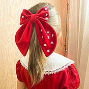 Украшения handmade. Livemaster - original item Velvet bow and Snowflake hairpin 4 colors. Handmade.