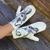 Аксессуары handmade. Livemaster - original item Mittens: My Bunny. Handmade.
