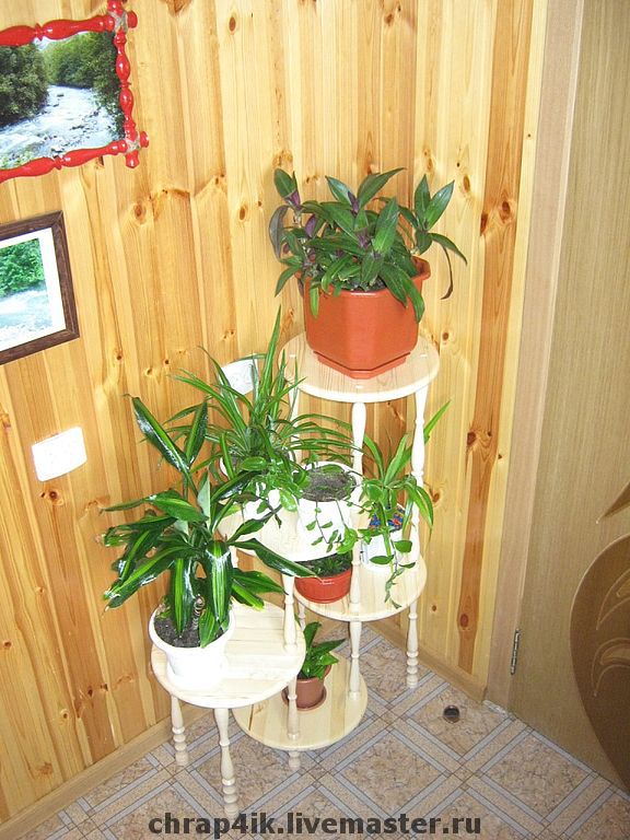 Деревянная этажерка-подставка для цветов, Цветочные подставки, Чертково,  Фото №1