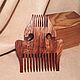 Order Wooden comb for hair markuetry inlay carving. Wooden combs inlay Hanto&Dokimo. Livemaster. . Combs Фото №3