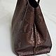 Сумка-шоппер из змеиной кожи коричневого цвета. Сумка-шоппер. Chic bags. Ярмарка Мастеров.  Фото №5