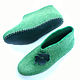 Felted Slippers green Clover for luck. Slippers. snezhana-snezhina (snezhanap). Online shopping on My Livemaster.  Фото №2