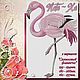 Satin Flamingo. Design in machine embroidery, Embroidery tools, Solikamsk,  Фото №1