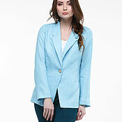 Одежда handmade. Livemaster - original item Loose jacket made of blue linen. Handmade.