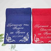Работы для детей, handmade. Livemaster - original item Gift towel for the godparents(colored). Handmade.