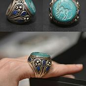 Винтаж handmade. Livemaster - original item Turkmen and Afghan ring with Eagle stone. Handmade.