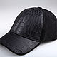 Бейсболка из натуральной кожи крокодила IMA0327BZ. Бейсболки. CrocShop товары из экзотической кожи. Ярмарка Мастеров.  Фото №5