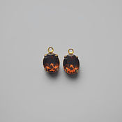 Материалы для творчества handmade. Livemaster - original item Vintage pendants with Swarovski crystals 10h8 mm color Smoked Topaz. Handmade.