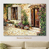 Картины и панно handmade. Livemaster - original item Picture Cozy flower courtyard European streets. Handmade.