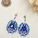 Order Long blue Stone charm earrings. elena (luxus-stil). Livemaster. . Earrings Фото №3