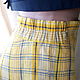  Yellow plaid linen skirt with inner pockets. Skirts. silk fairy tale. My Livemaster. Фото №4