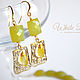 Order Earrings with chalcedony parrotum, yellow chalcedony, gilt. White Book. Livemaster. . Earrings Фото №3