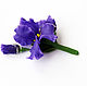 iris brooch,iris purple,iris polymer clay brooch with iris.
