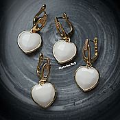 Украшения handmade. Livemaster - original item Cute white heart earrings 