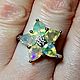 - 5 % ! Серебряное кольцо с радужными опалами MAGIC STAR, Кольца, Новые Бурасы,  Фото №1