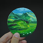 Картины и панно handmade. Livemaster - original item Miniature Oil Painting Scottish Landscape. Handmade.