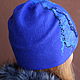 Women felted hat. Blue flame. Caps. Felt the world. My Livemaster. Фото №4