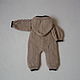 Beige romper with hood and booties. Overall for children. 4 children-baby. My Livemaster. Фото №4