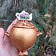 Ватная елочная игрушка Самовар с чайничком и баранками. Елочные игрушки. Наталья Гужеля. Ярмарка Мастеров.  Фото №6