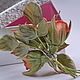 Cloth flowers Brooch - a bouquet of roses 'Orange mood'. Brooches. LIUDMILA SKRYDLOVA (flower glade). My Livemaster. Фото №5