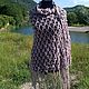 Openwork shawl crocheted from Merino wool mixture. Free shipping!, Shawls, Ozersk,  Фото №1