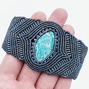 Украшения handmade. Livemaster - original item Amazonite Bracelet grey blue Turquoise Natural stone wide. Handmade.