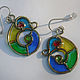 Brass wire wraped earrings "Carnival". Earrings. IVA rainbow art. My Livemaster. Фото №4