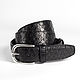 Order Python leather belt Black, width 3,9 cm. Two Starlings. Livemaster. . Straps Фото №3